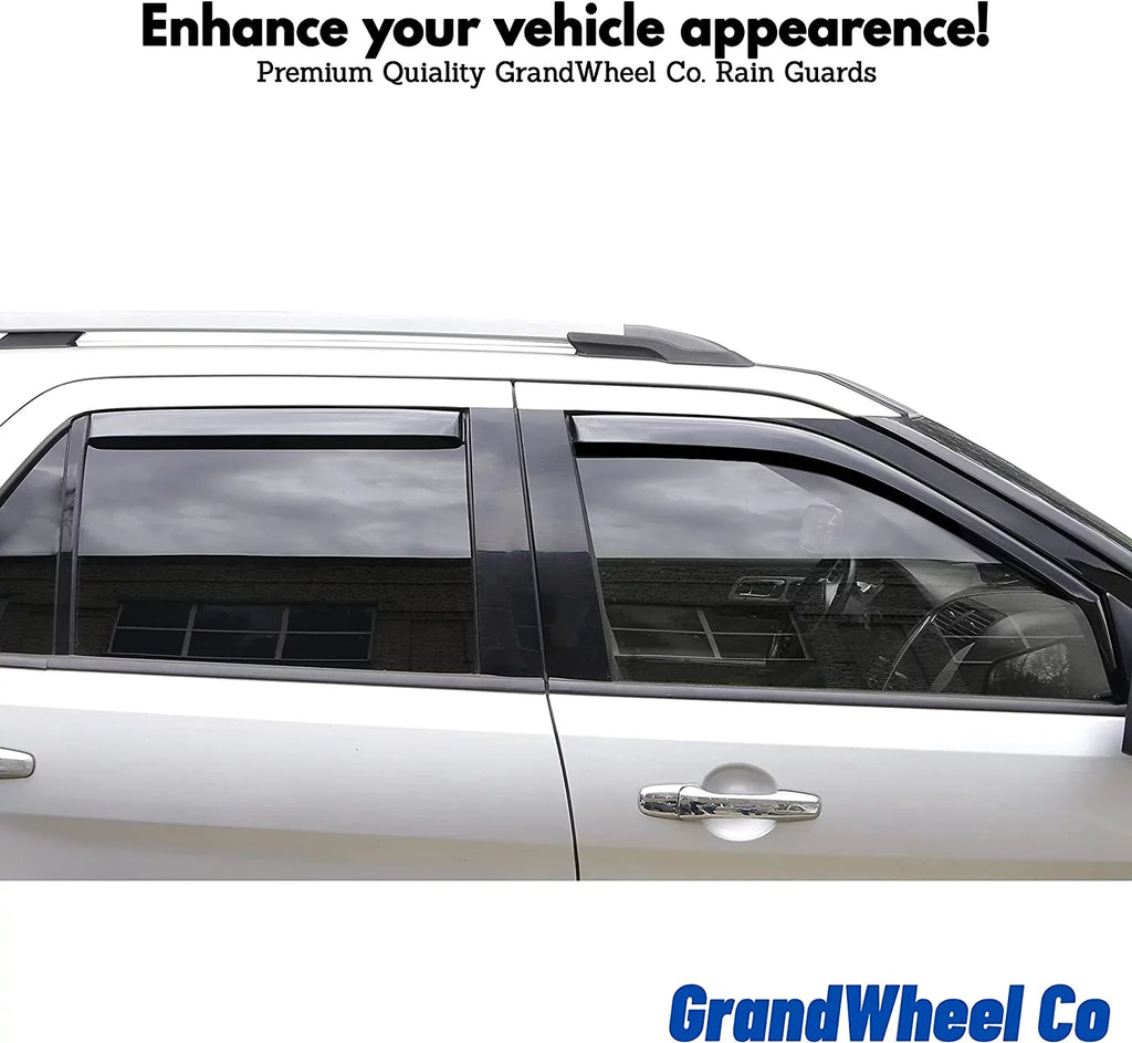 Compatible In-channel 2007-2021 Tinted Smoke Co GrandWheel Double Window Toyota high quality - with 4pcs. GW0114 Deflectors Rain Vent Tundra Side Guards Cab Visor