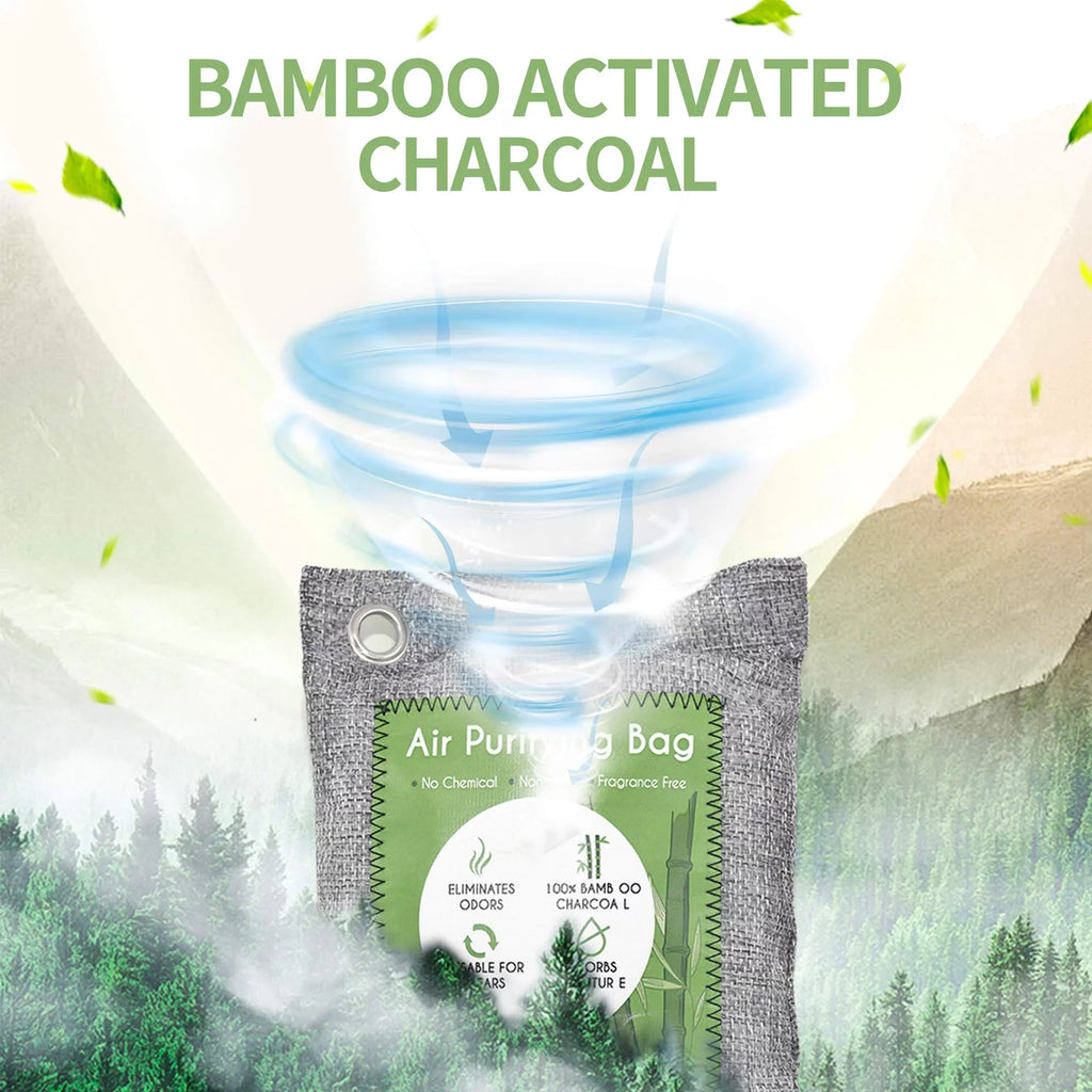 Shoe Odor Moisture Deodorizer, Home, Natural Charcoal Freshener, Closet Bags Charcoal Eliminators (6x50g, Activated Car Air Pet, Pack Odor Absorber, Purifying 6x150g) Air 12 Bag, Bamboo Absorber, For