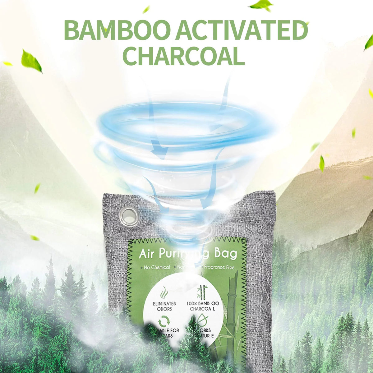 Shoe Odor Moisture Deodorizer, Home, Natural Charcoal Freshener, Closet Bags Charcoal Eliminators (6x50g, Activated Car Air Pet, Pack Odor Absorber, Purifying 6x150g) Air 12 Bag, Bamboo Absorber, For
