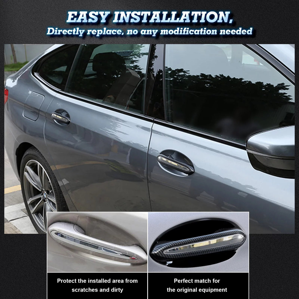 pieces) Tech Series Style, 1 Door 2018-up Set BMW Compatible trims, special edition Fiber (4 with Cover Handle 5 Carbon Exterior Surround Xotic G30