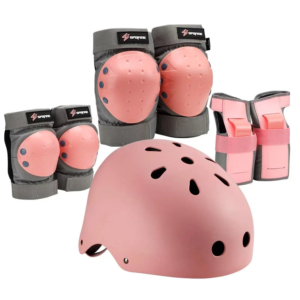 Protective Skating, Elbow Cycling Toddler Pink Gear Knee Pad Small S Bike, Guard Skateboard, Wrist Helmet Youth Set Pad Kids for for Helmet, Adult, SPOFINE Bike