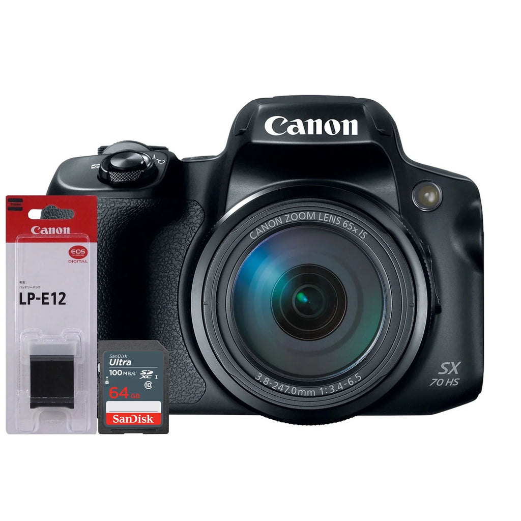64GB Memory Battery and Powershot Card Canon with LP-E12 SX70 Canon Camera SDXC high quality Digital 20.3MP