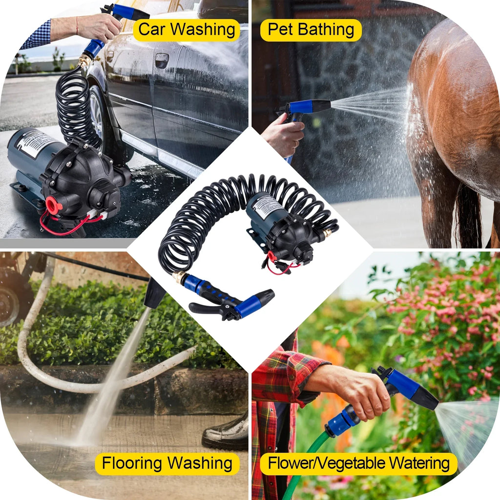Water RV Marine 5.5 Gallons Pump Washdown BENTISM Water Coiled 25 Per PSI Pumps Automatic 12V 5.3 with Minute 70 for Pump Hose Yacht Boats Diaphragm Caravan Pump Foot Rv GPM