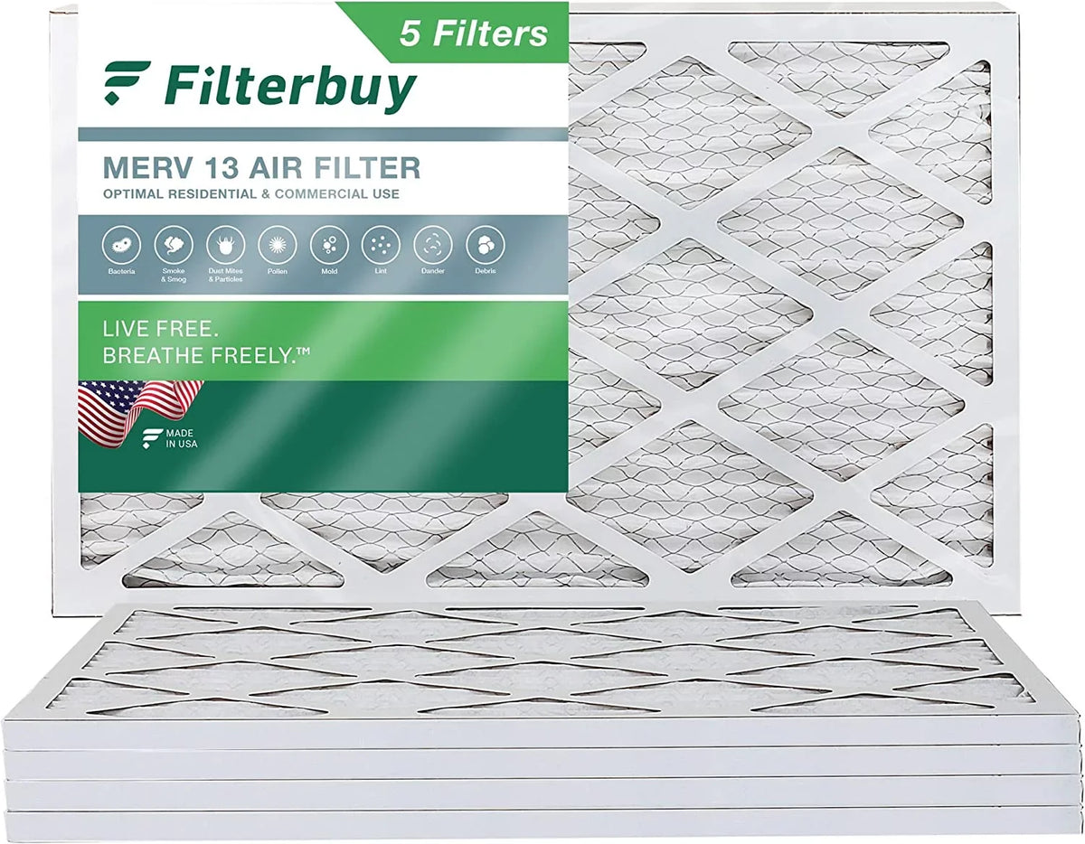 Pleated (5-Pack) AC Filters 24x36x1 Filterbuy MERV Furnace 13 Air HVAC