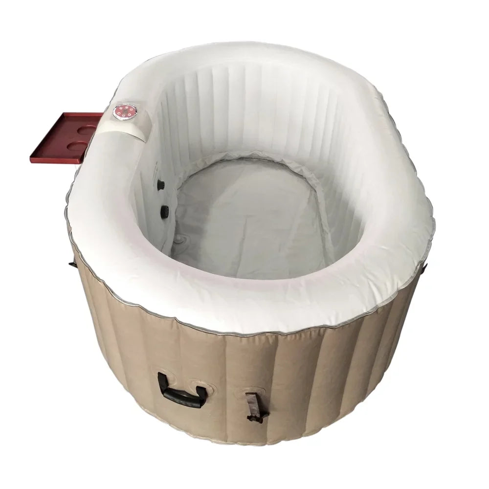 ALEKO Inflatable Gallon Jetted Hot Brown 145 with Cover Person Tub 2 Oval