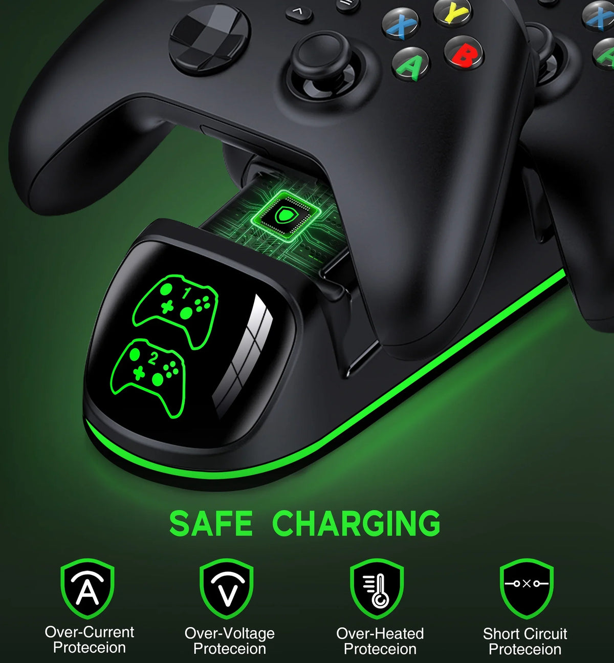 Charger Series with new Battery Xbox Controller Charging X|S/Xbox Packs, Xbox Controller one/Elite X for DinoFire Xbox Rechargeable Series Station 2x4800mWh