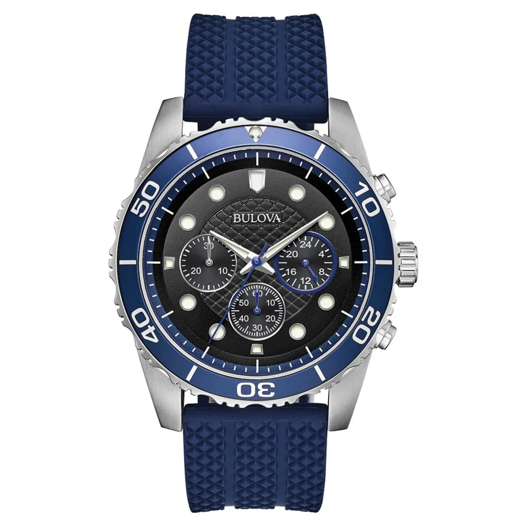 Mens Dial Watch Sport Bulova Black Chronograph 98A190