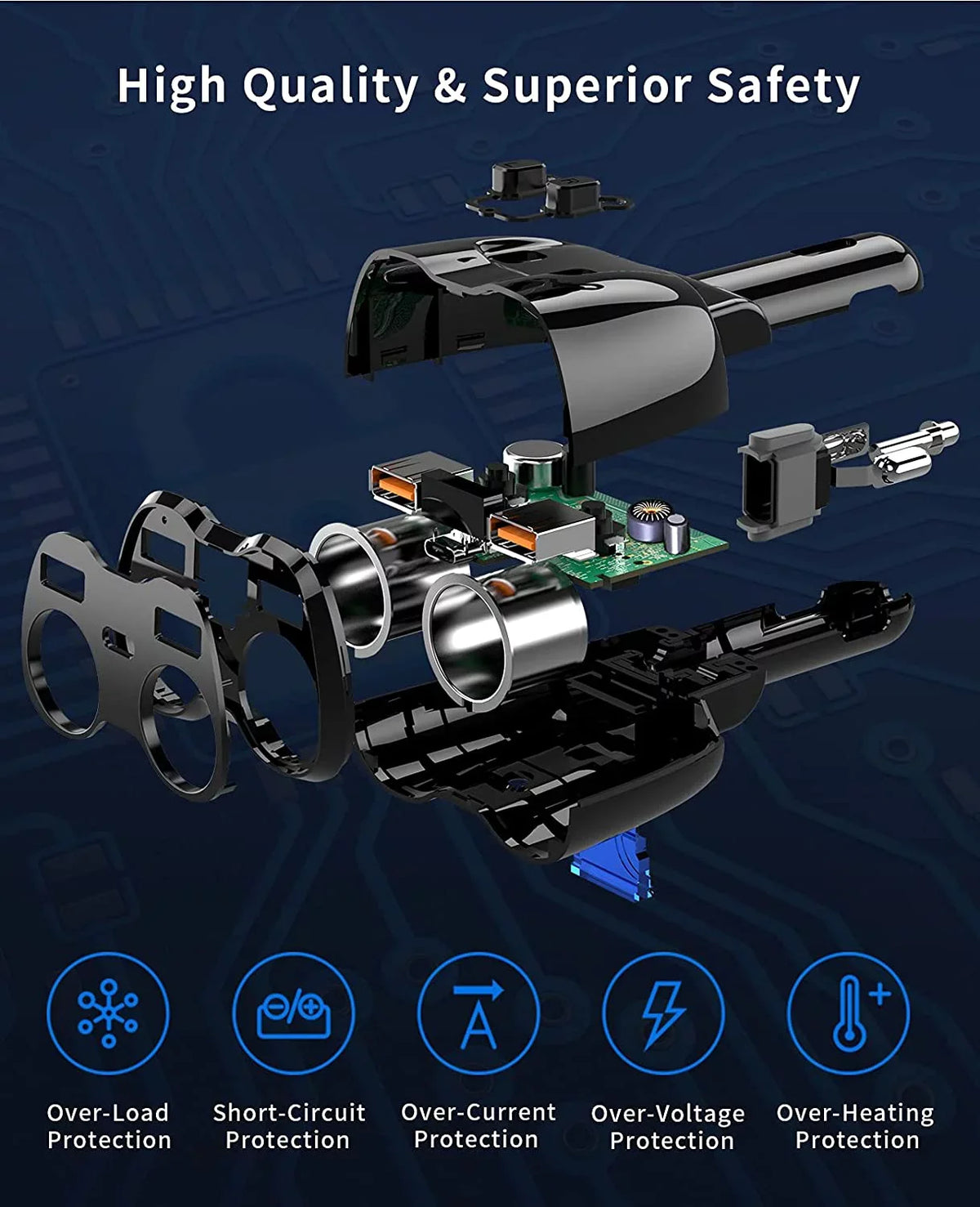 for Dual USB 180W C GPS/Dash Lighter SUPERONE QC3.0 20W 13 Cam/Laptop/iPad/iPhone Splitter, PD Lighter Adapter Pro ette and ette with Splitter 2-Socket Max/13/12/11 Charger ?Upgraded? Car