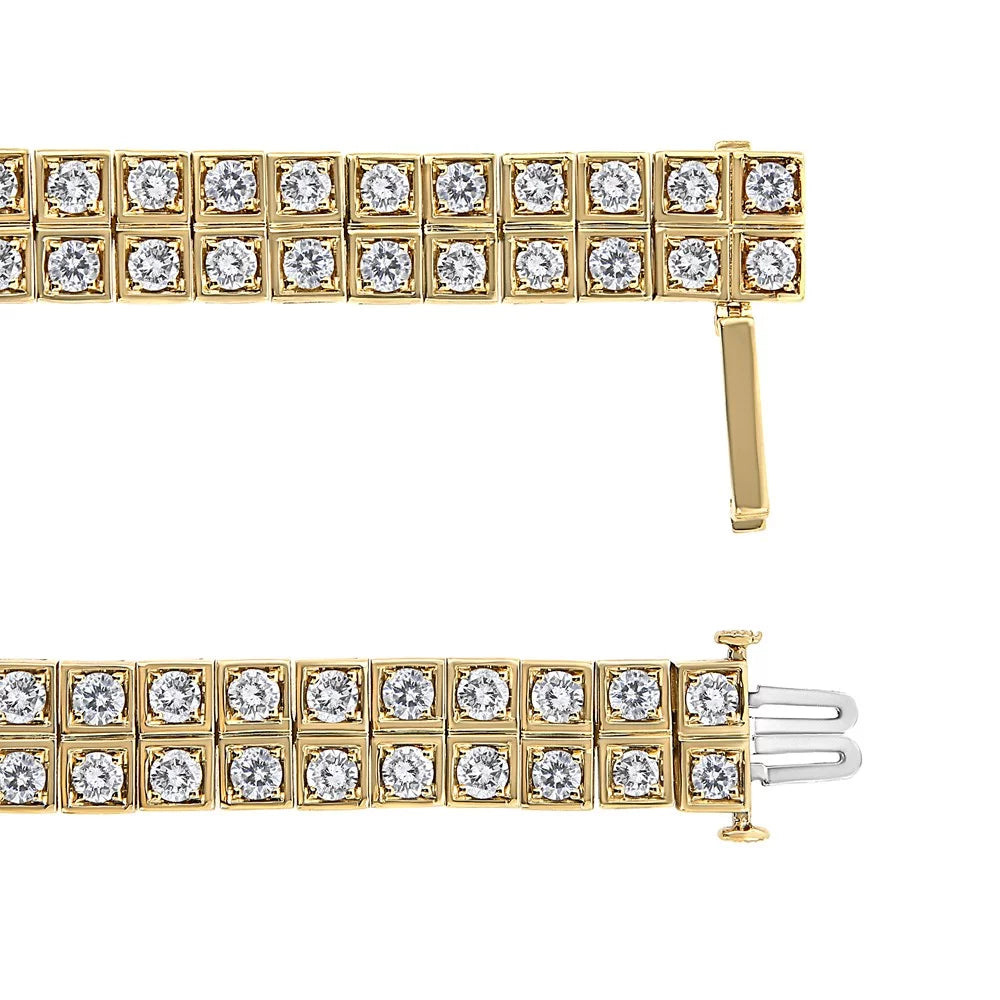 Color, Cttw Diamond Square - Clarity) Bracelet 7.25" Yellow Round-Cut (K-L Two Gold 10K I1-I2 Row 8.00 high quality Link Inches Tennis