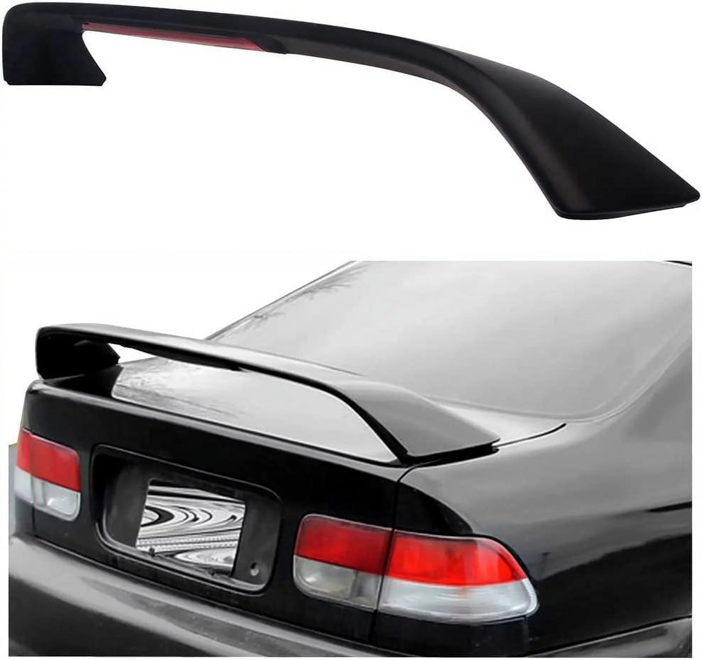 trendy 1996 Style 1998 Trunk Lamp 2000 Honda 1997 Winglet with for LED Kojem Light 1999 Brake 2DR Matte Black Civic Rear Wing Spoiler Lid T-R