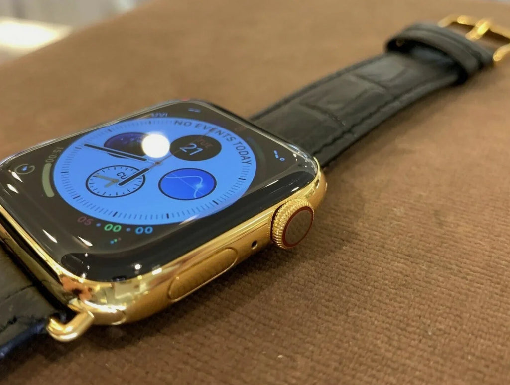 Leather Black Stainless Gold Series Steel 24k Band Custom 9 45mm iWatch