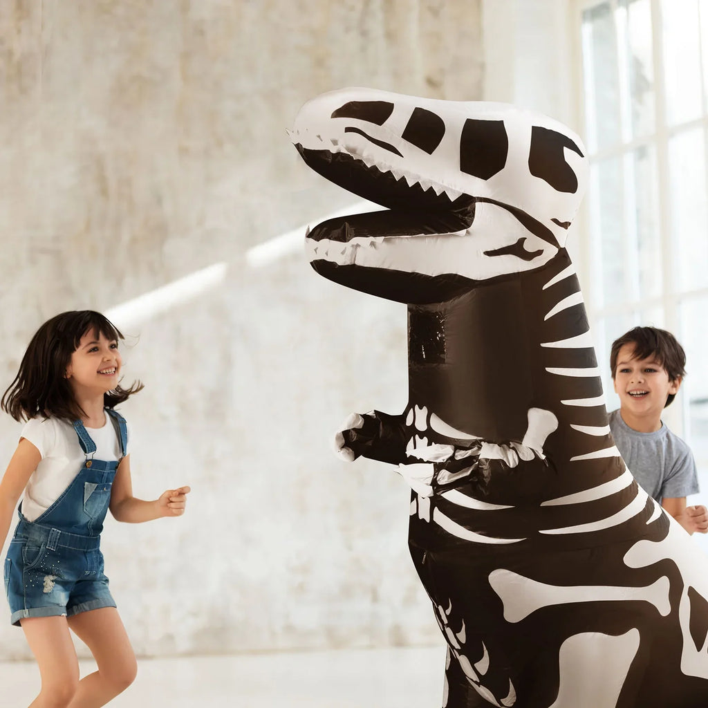 party Inflatable Full Body and Dinosaur Skeleton Halloween supplies,Dress-up Costume, Girls(Black) T-Rex Inflatable Child,Boys Costume,Halloween classic for