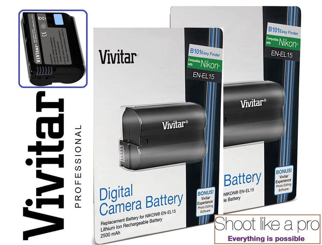 D7100 Battery For Nikon D800 D810 2-Pcs D7000 Hi Capacity D7200 EN-EL15