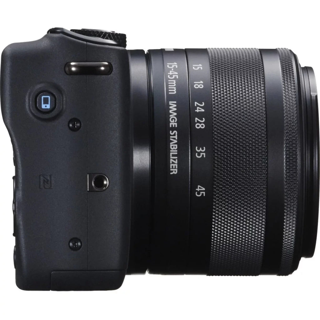EOS Camera Black Mirrorless Lens, with Megapixel Canon M10 18 0.59", 1.77",