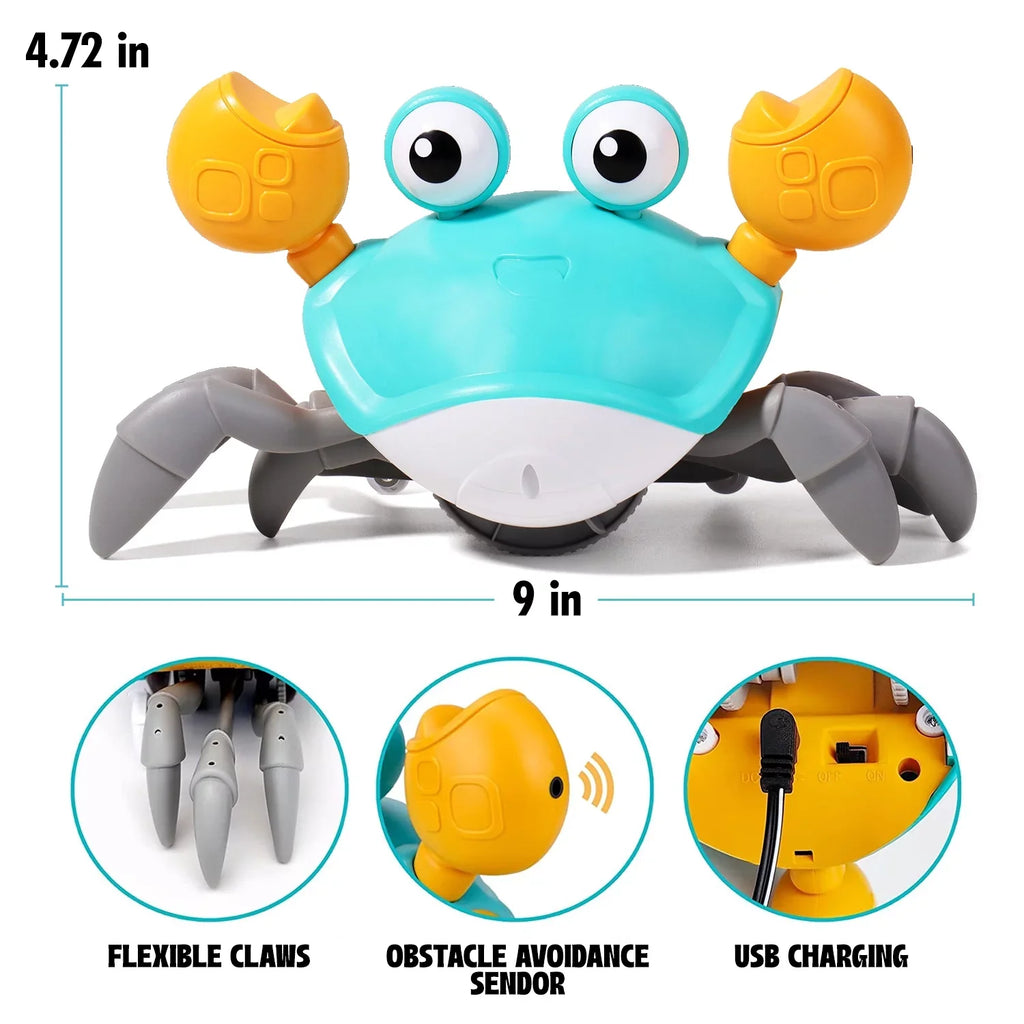 Toys Caelan Crawl, Infant Music Colorful Time & Crawling Learning Gifts Toy Development For Toddlers And For Birthday Tummy Gift Baby Interactive Walking Crab: Kids