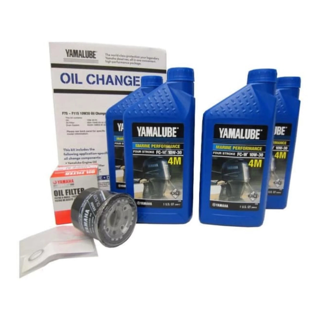 Change Oil Yamalube 10W30 F75-F115 Kit, Yamaha LUB-MRNMD-KT-11 New OEM