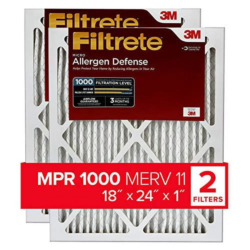 17.81 23.81 Air 18x24x1, x 1000, Allergen x 0.81) Furnace Filter, MPR Filtrete dimensions 2-Pack Defense, high quality (exact AC Micro