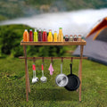 Wooden Grill Picnic Camping, Outdoor Shelf BBQ Rack Rack Picnic, for Storage Miumaeov Portable Table