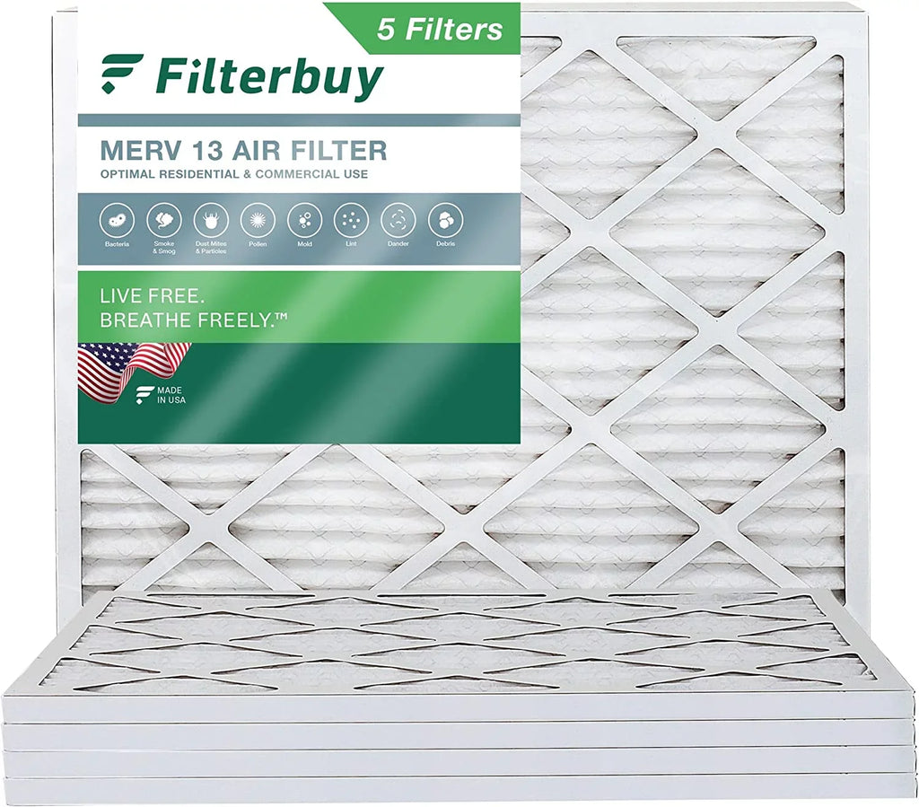 Pleated 13 high quality Filterbuy MERV 18x24x1 Air (5-Pack) HVAC AC Filters Furnace