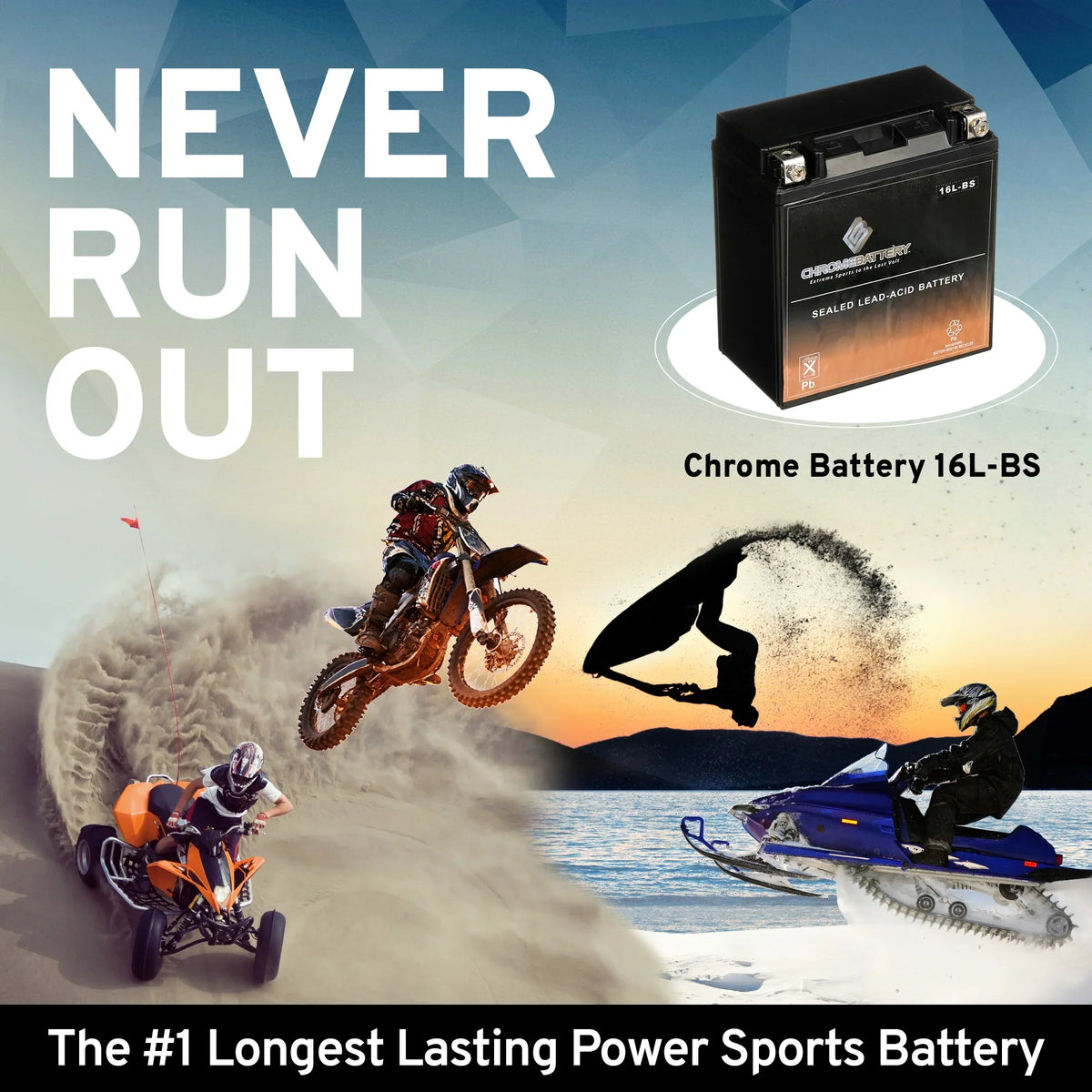 Battery Yamaha Battery CCA) 230 Runner Ah, for Jet Ski Volt,14 (16L-BS Chrome 12 Wave YTX16L-BS 1991