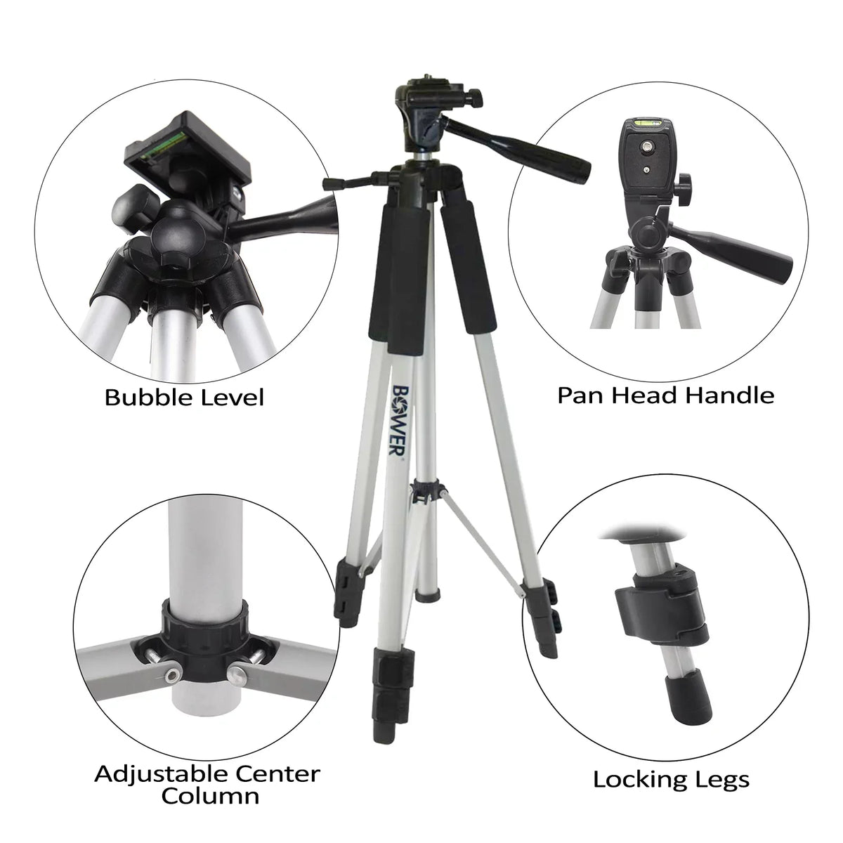 Phone, UltraPro Camera Smartphone Aluminum UltraPro Control Inch Full-Size Includes with Bonus Microfiber Remote Tripod Cell Mount Cleaning + 59" Cloth iPhone/Android with Universal Compatible