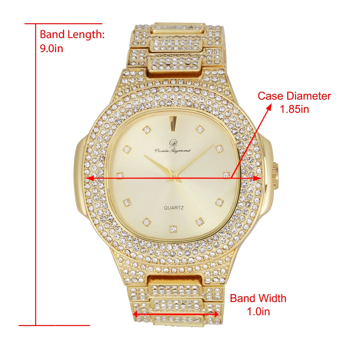 Mens ST10316CE Diamonds Out Better Gold) Oblong (ST10235 DX Watch The classic Your Oversized Choice!-Bling-ed - Bigger or for Baguette Style! is Shiny Luxurious Metal King-Your