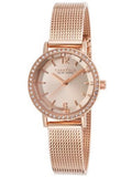 Dial Ny Crystal high quality And Steel Women's Rose-Tone Caravelle Quartz Movement: Accents