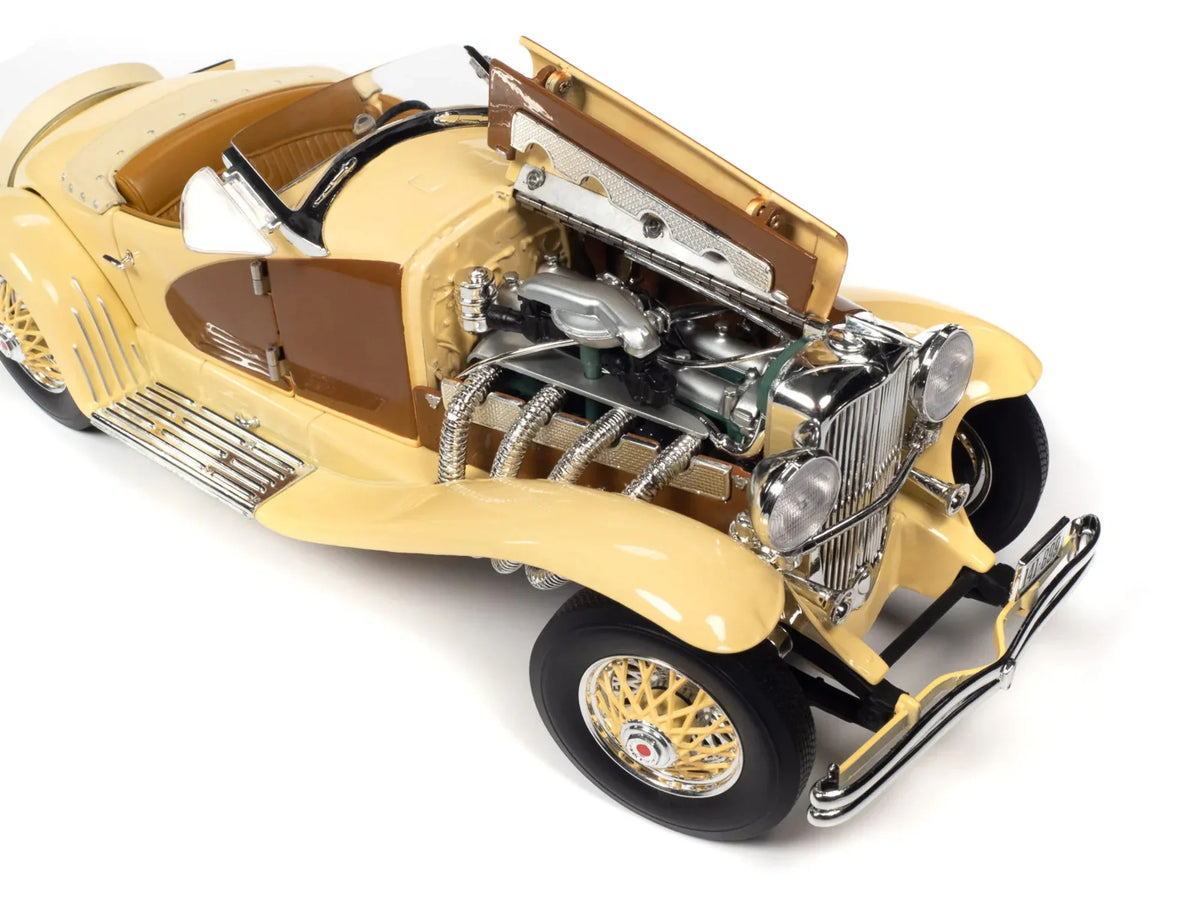 SSJ classic Duesenberg World Diecast Speedster and 1935 Car Brown 1/18 by Auto Gold Yukon Model Chocolate