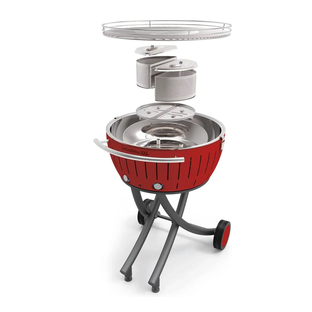 Glass Dining Cover with Lid high quality Stand Outdoor Red for - Smokeless LotusGrill Barbecue and