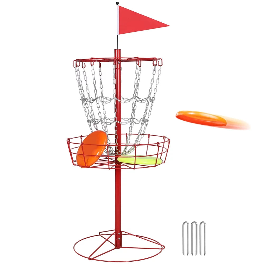 12-Chain Red Baske, Metal Golf Easyfashion Disc