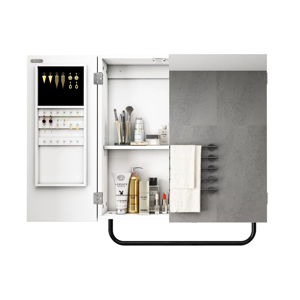 Mirror Cabinet Bathroom, high quality Jewelry for Cabinet 2-Tiers Mirror, with Wall HLR Square Mounted