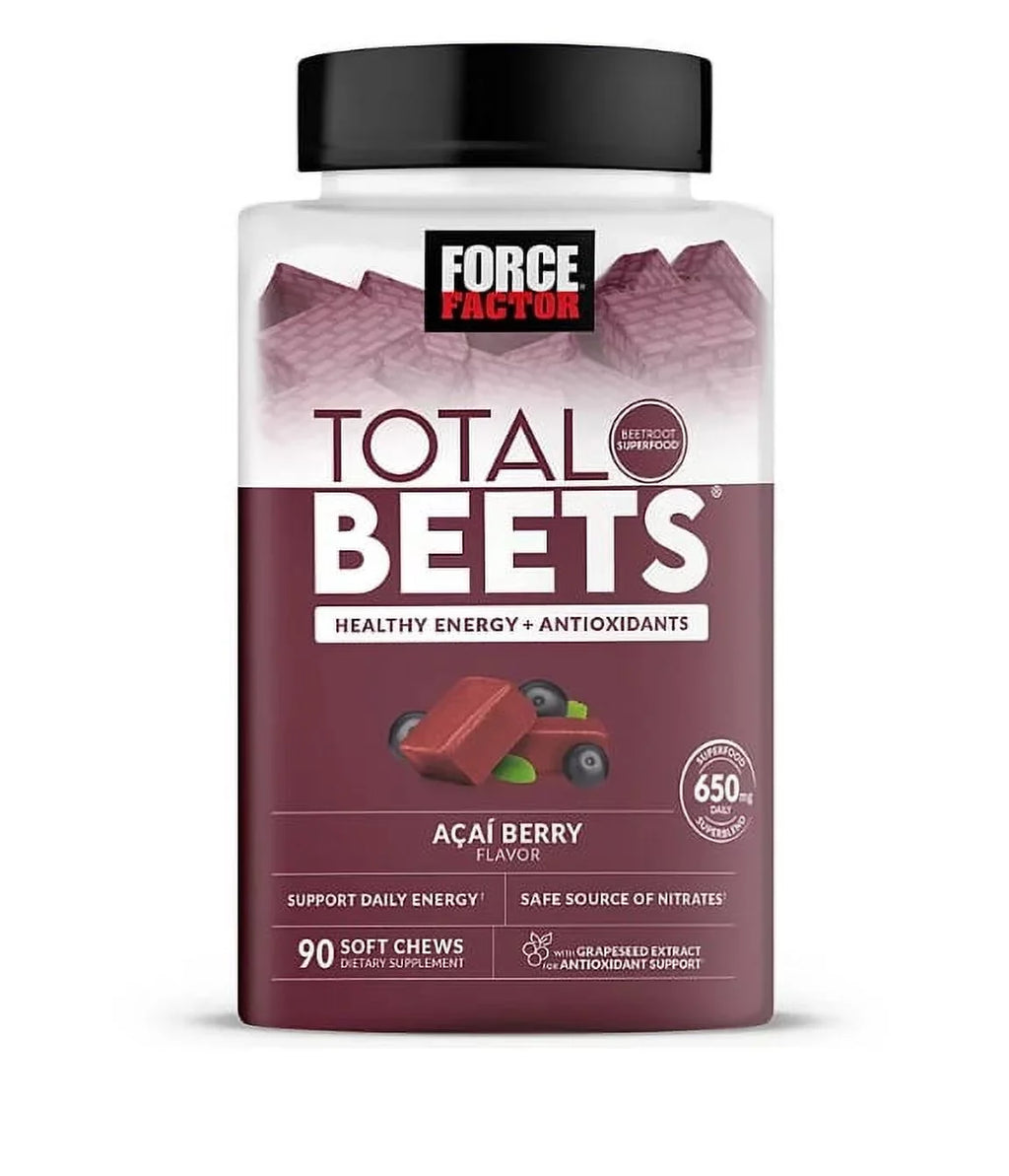 Superfood Beet Acai Chews, (90 Root Total Force Soft Berry ct.) Factor classic Beets,