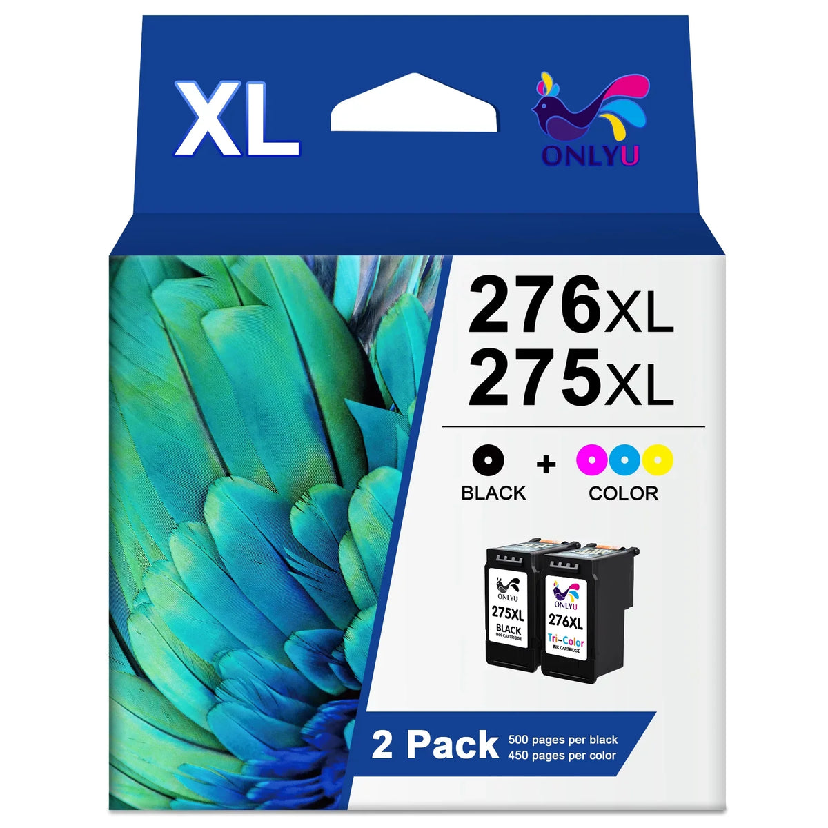 276xl and Combo for PIXMA Ink Printer Pack Yield Black Printer CL-276 to TR4720 TS3520 Ink TR4722 1 Cartridges Compatible Canon PG-275 TS3522 High 275xl XL Color) (1