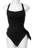 Suit Piece Swim Black La with Womens Blanca Bathing Waist 12 1 & Tie