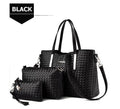 Bags Weave Pu Capacity Handbag Set Leather Bag Tote Pieces Big Women Purse high quality 3 Smarit Bag Set Shoulder