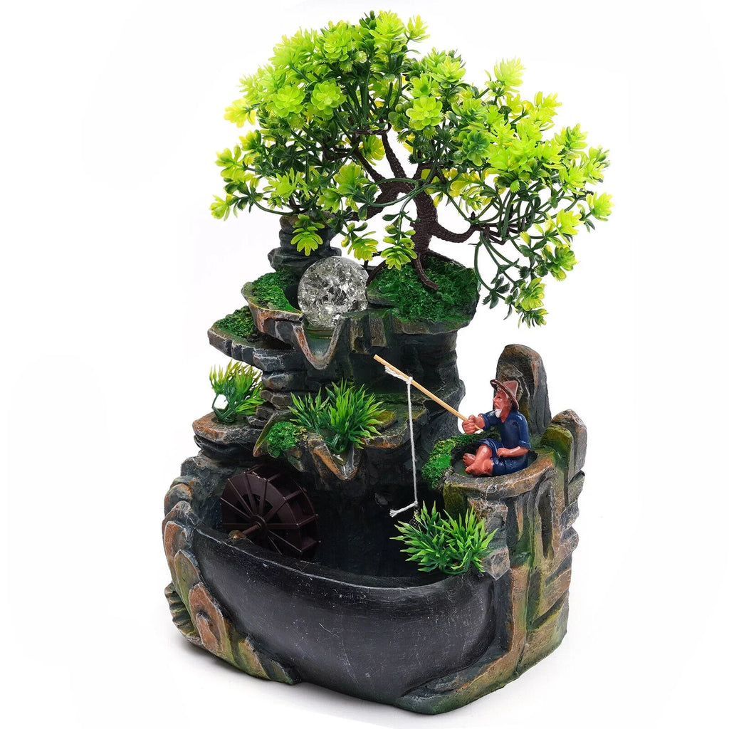Indoor Shui with ZhdnBhnos Water Light Ornament Table Zen Fountains Rockery Decoration LED Feng Waterfall Desktop