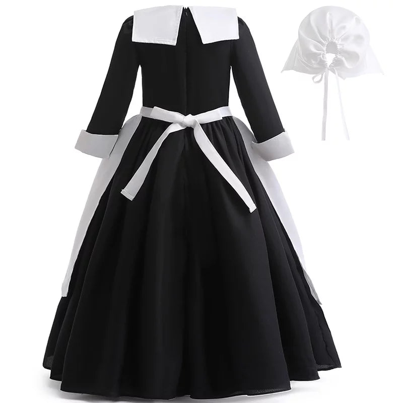Series with Cosplay Clothes Long TV Hkiytime Wednesday Halloween Addams Wig 2022 Kids Outfit Sleeve Dress Girls Skirt Dress