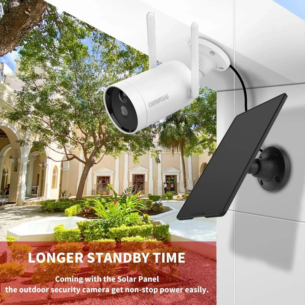 Detection, with Two-Way WiFi Camera, Camera, Vision & Security Wireless Solar Rechargeable Night new PIR Powered IP Battery Audio》Outdoor Panel, Solar Camera Surveillance Home Waterproof, Motion 《Truly