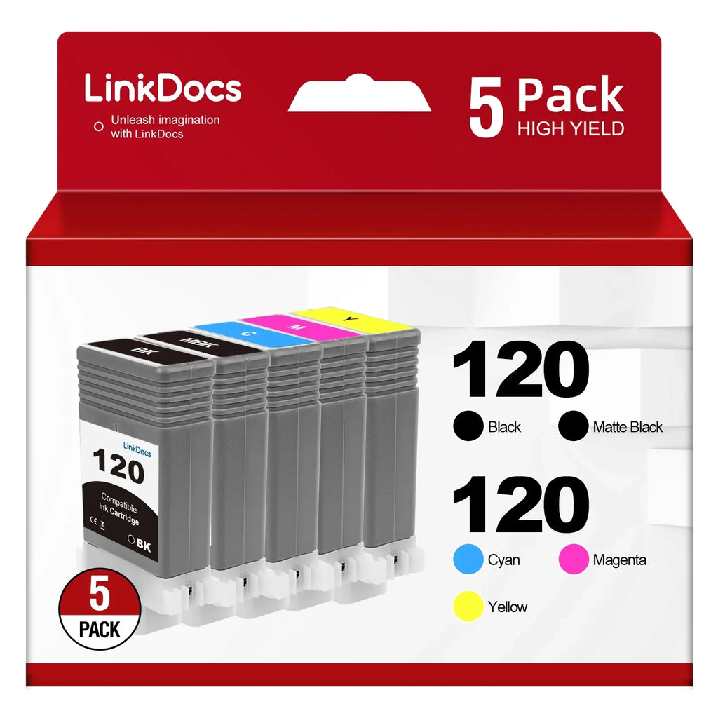 PFI-120Y PFI120 Work GP-200 and for TM-300 Replacement GP-300 PFI-120M TM-305 TM-205 PFI-120MBK Canon PFI-120BK ImagePROGRAF Ink PFI-120 Printer for PFI120 TM-200 Cartridges IPF Canon PFI-120 PFI-120C