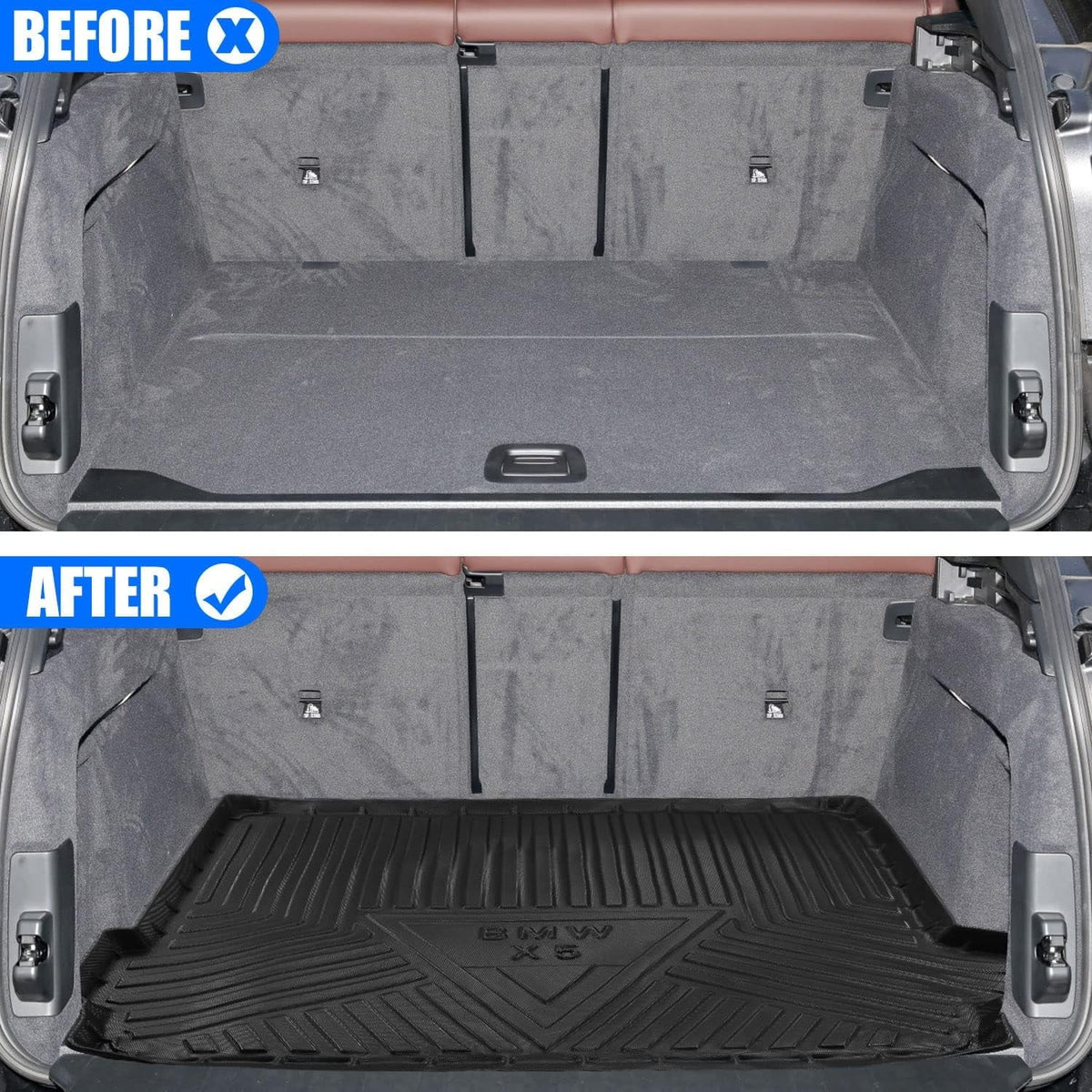 Mat Black Floor X5 2024 , 2019 Weather Accessory 2023 2021 BMW Rear 2020 All 2022 Cover Liner Cargo BMW X5 2019-2024 for fit Trunk Cargo Tray