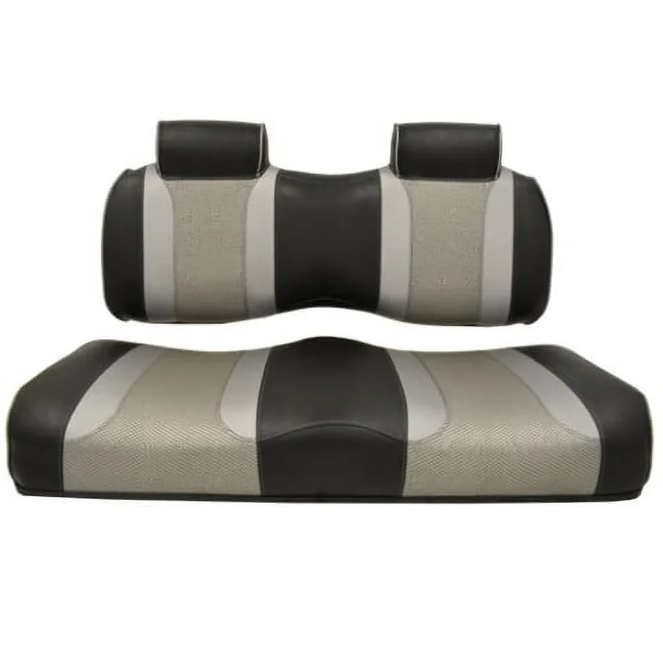 Tsunami Golf MadJax - Silver and G29/Drive Cushions Wave Rush/Liquid |2007 Seat Drive2 Front Silver Cart up Yamaha |Black/Liquid for