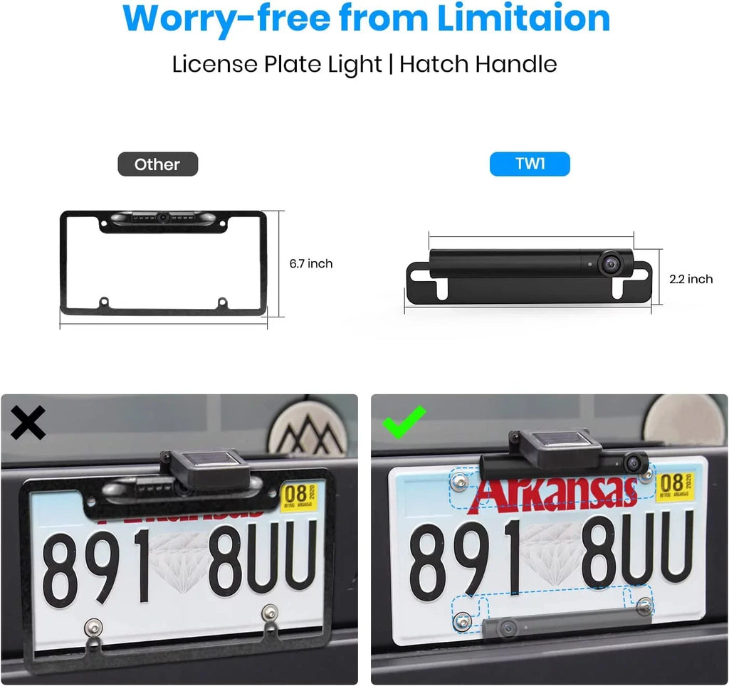 Vision for high quality Backup View for Monitor 3Mins Back Up Systems Installation, Car, Rear/Front Camera AUTO-VOX Mini Trucks, Camera Super Size 5'' Night with TW1 Wireless DIY