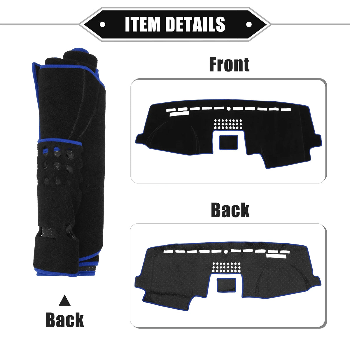 Mat Unique 2015-2020 Console Protective Center Black Blue Cover F150 Ford Car Polyester Bargains for Dashboard