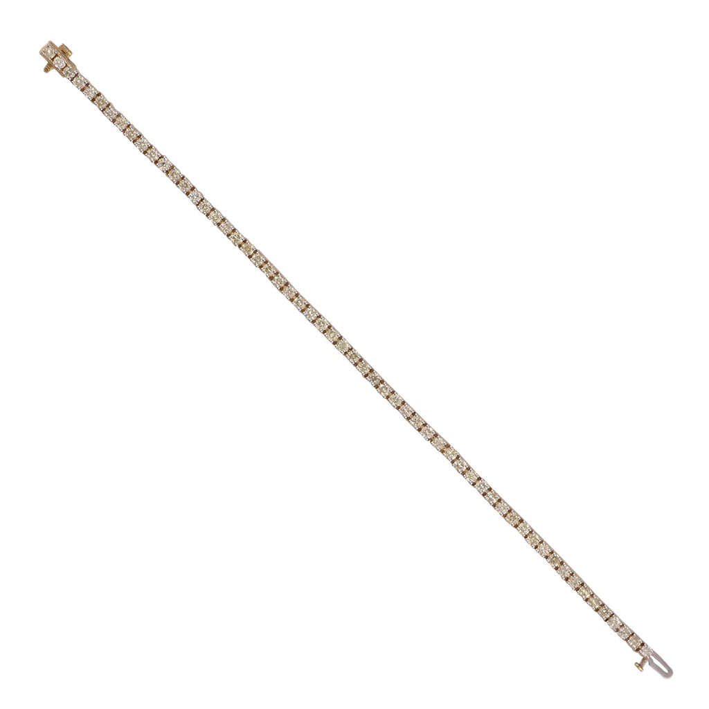 Gold, (J, 14K in I2) Round 7" Bracelet Tennis ct Yellow 4.00 Diamond Arista