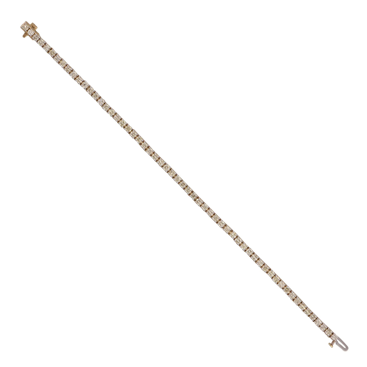 Gold, (J, 14K in I2) Round 7" Bracelet Tennis ct Yellow 4.00 Diamond Arista