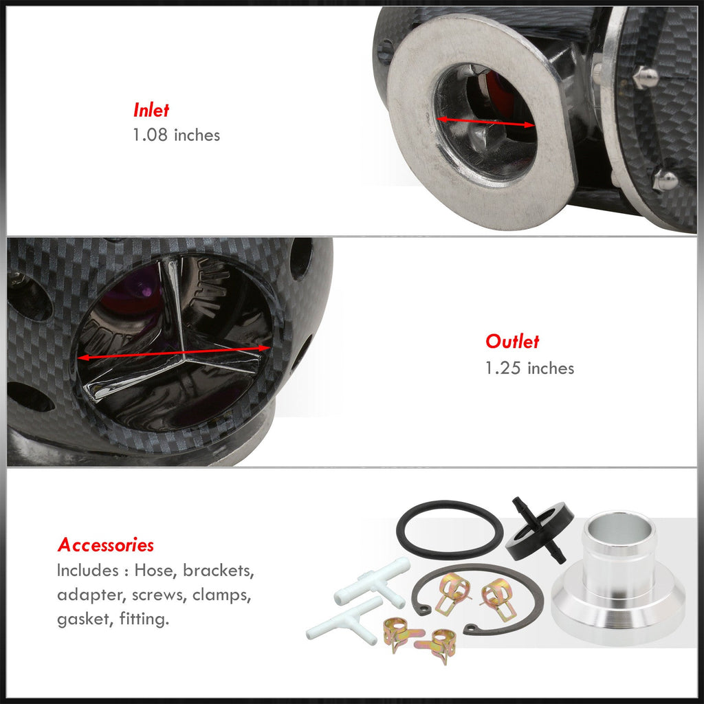 Universal Fiber) Aluminum high quality (Carbon Style Valve Off Kit BOV Billet Blow - Adapter Flange O-Ring Turbo SQV Weldable Turbocharger + Charger
