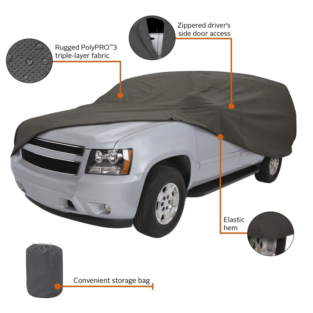 PolyPRO™ Cover, Cover Charcoal Up 3 SUV OverDrive to Truck Car or Accessories 187"L, Classic Heavy-Duty - Compact
