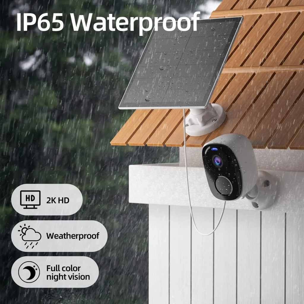 Audio, Detection, Night Camera Color Vision, Panel Solar AI IP65 Waterproof, trendy 2Pack Card/Cloud Storage Motion with Wireless Security Outdoor Cameras SD for Security, Cameras with Home 2K Two-Way Home