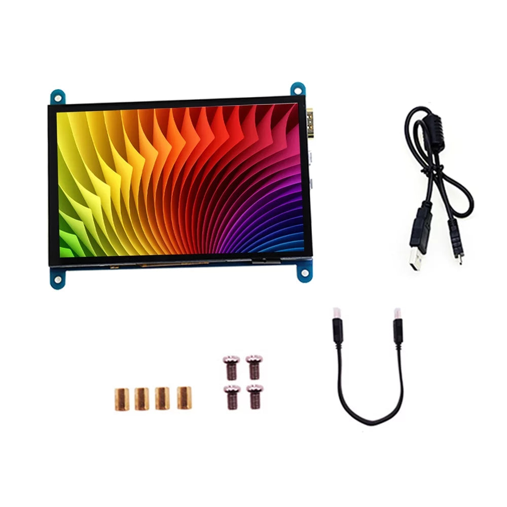 moobody Display with Small 800*480 with Portable USB Interface Touchscreen Resolution Capacitive Raspberry 5 Inch Pi Tool Compatible