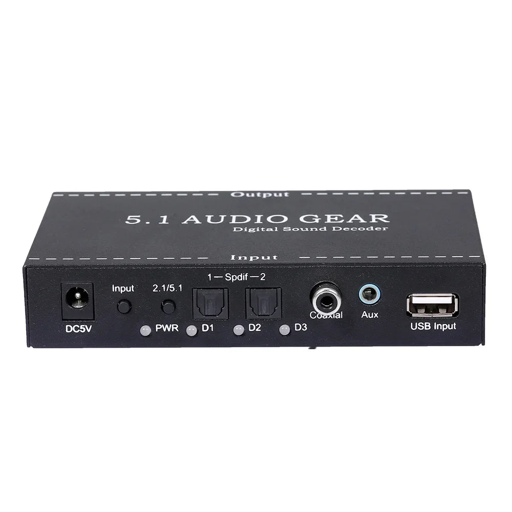 NK-A6L Audio Dolby Plug for Gear Audio Digital Digital Output Replacement Audio Converter 5.1 Decoder Walmeck AC-3 Sound 3.5mm